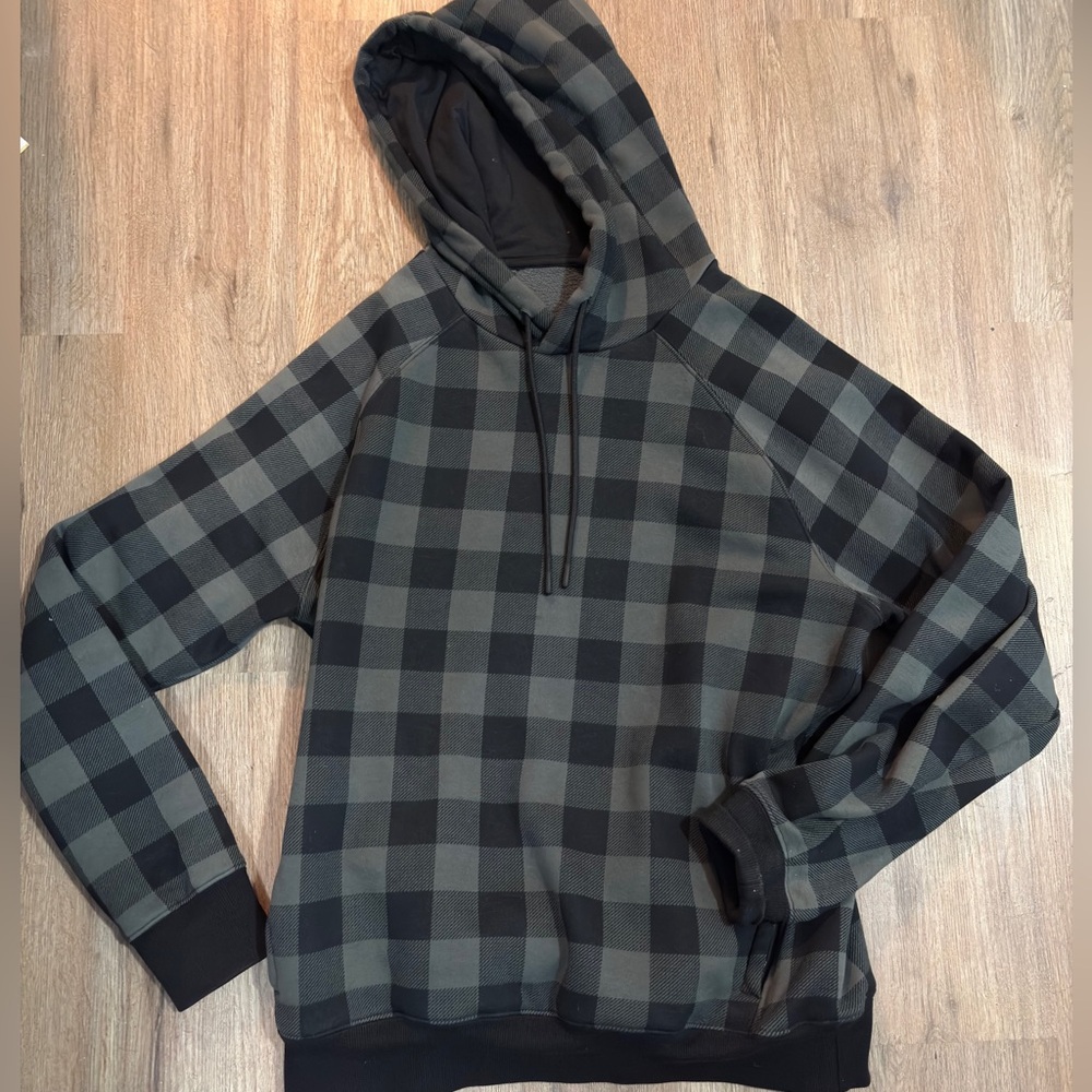 Fabletics Black and Gray Checkered Hoodie